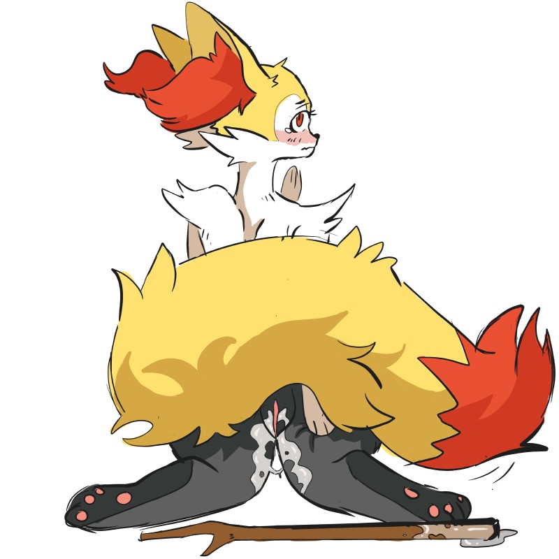 after_masturbation anthro biped black_nose blush bodily_fluids female fur genital_fluids genitals inner_ear_fluff looking_at_viewer pussy red_eyes red_inner_ear_fluff simple_background sitting solo tuft vaginal_fluids wetness white_body white_fur borky-draws nintendo pokemon braixen generation_6_pokemon pokemon_(species) 1:1 2018 absurd_res digital_media_(artwork) hi_res