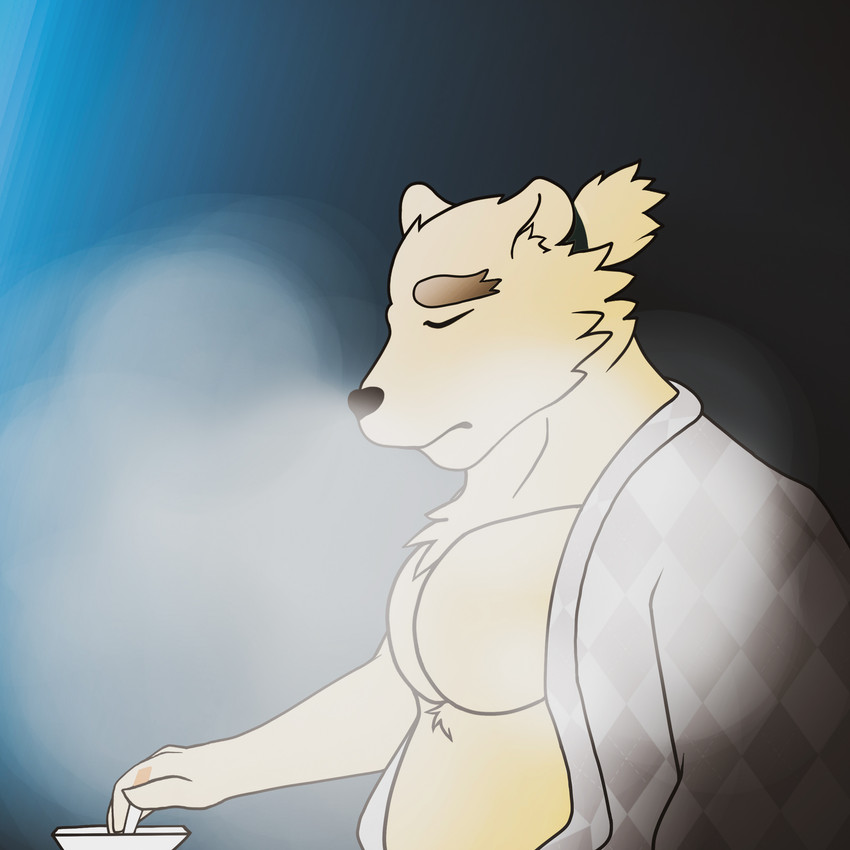 anthro male sad smoking solo gintrieu tatsune lifewonders tokyo_afterschool_summoners leib_(tas) bear mammal 1:1 hi_res