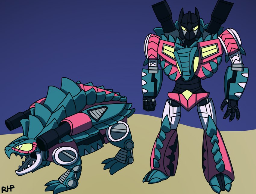 decepticon green_body looking_at_viewer machine multicolored_body pink_body ranged_weapon snap_trap solo two_tone_body weapon rhp hasbro takara_tomy transformers reptile robot scalie seacons snapping_turtle turtle absurd_res digital_drawing_(artwork) digital_media_(artwork) hi_res