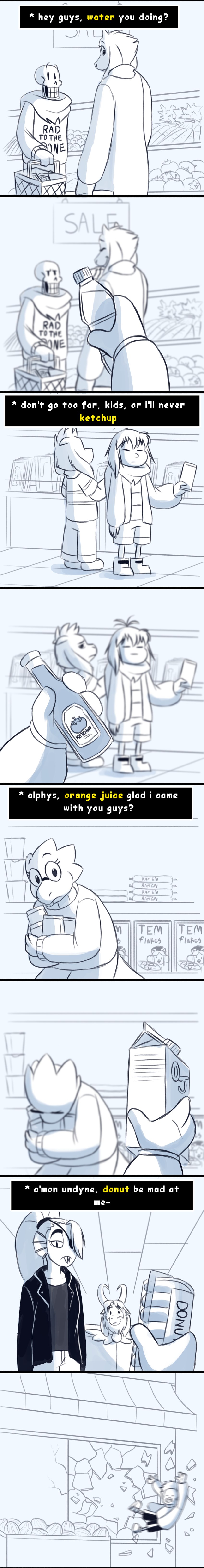 anthro beard black_bars bone defenestration dialogue facial_hair female horn humor male skeleton text tc-96 undertale undertale_(series) alphys asgore_dreemurr asriel_dreemurr frisk_(undertale) papyrus_(undertale) sans_(undertale) toriel undyne animated_skeleton boss_monster_(undertale) bovid caprine fish human lizard mammal marine reptile scalie undead absurd_res comic english_text hi_res letterbox long_image tall_image