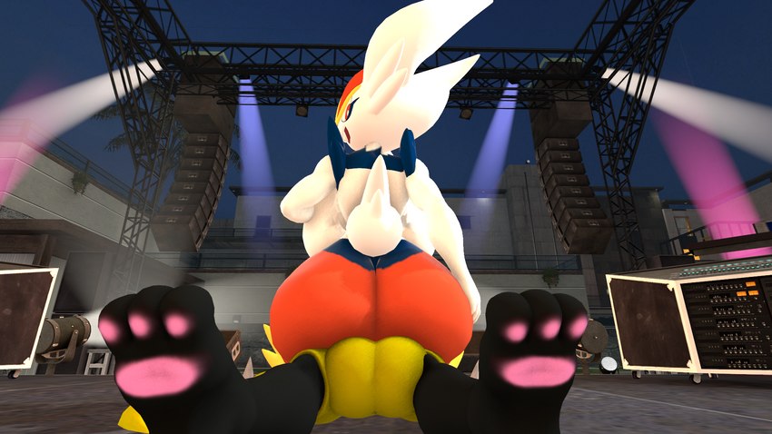 back_boob balls big_breasts big_butt breasts butt competition dominant dominant_female duo female genitals male male/female sexual_competition sexual_fight sitting novaparadox nintendo pokemon canid canine canis cinderace generation_4_pokemon generation_8_pokemon jackal lagomorph leporid lucario mammal pokemon_(species) rabbit 16:9 3d_(artwork) digital_media_(artwork) hi_res source_filmmaker_(artwork) widescreen