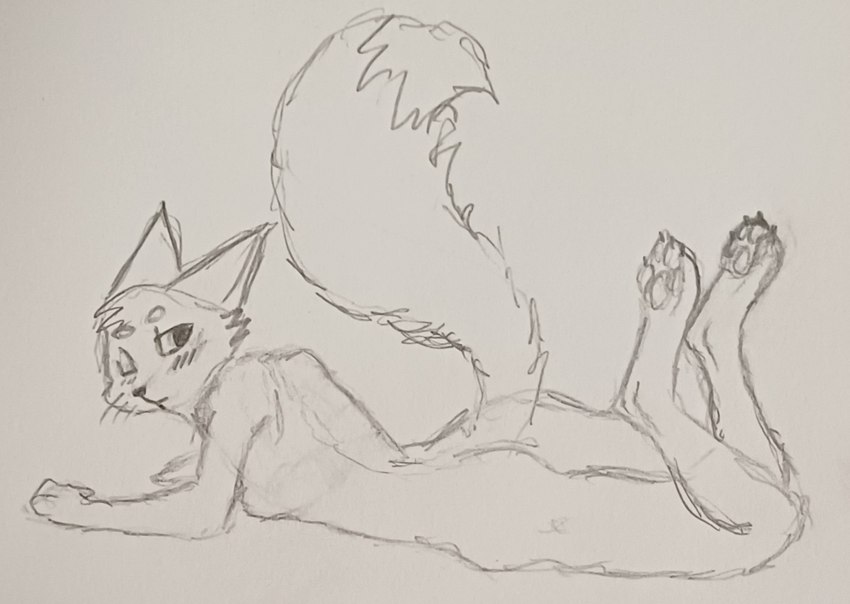 anthro female solo unknown_artist vkontakte pappy_(vkontakte) canid canine fox mammal graphite_(artwork) sketch sketch_page traditional_media_(artwork)