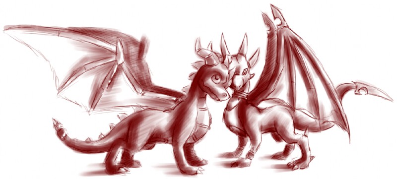 cynder and spyro (spyro the dragon and etc) created by 9 6