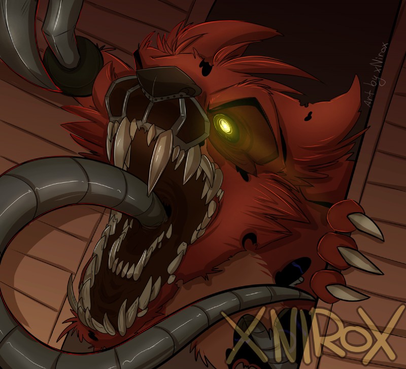 nightmare foxy (five nights at freddy's 4 and etc) created by xnirox