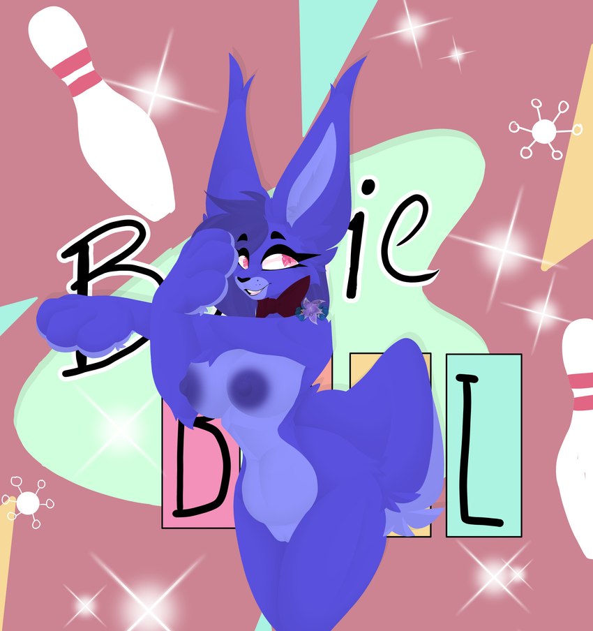 anthro belly bow_tie bowling breasts cross-body_shoulder_stretch crossgender female fur genitals hair looking_at_viewer mtf_crossgender nipples open_mouth paws purple_body purple_fur pussy short_hair smile solo stretching tail tail_tuft teeth tuft wide_hips tsukipaw five_nights_at_freddy's five_nights_at_freddy's:_security_breach scottgames steel_wool_studios fanmade_design_glamrock_bonnie glamrock_bonnie_(fnaf) lagomorph leporid mammal rabbit 2022 absurd_res digital_media_(artwork) hi_res