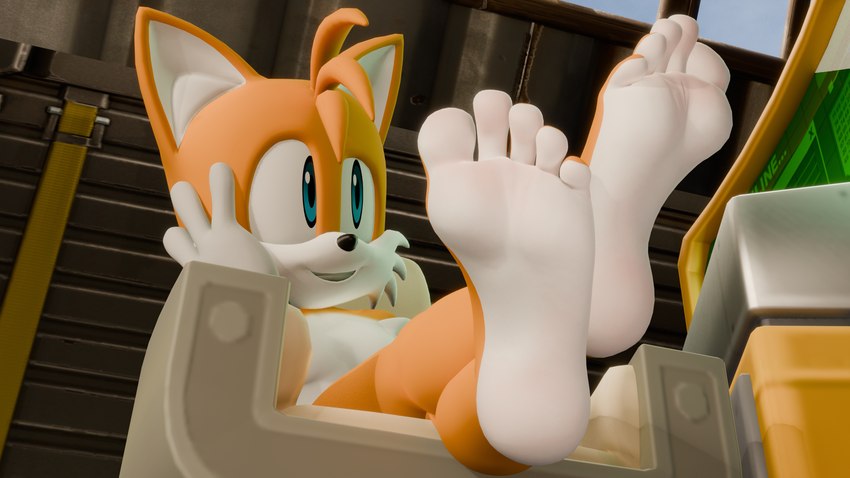 5_toes anthro blush body_blush chair crossed_ankles feet foot_blush foot_focus furniture humanoid_feet male nude plantigrade sitting solo toes twintails3d sega sonic_the_hedgehog_(series) miles_prower canid canine fox mammal 16:9 3d_(artwork) 4k absurd_res digital_media_(artwork) hi_res widescreen