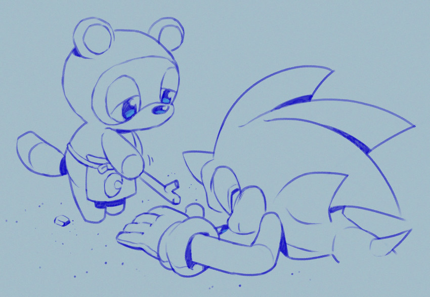 sonic the hedgehog and tom nook (sonic the hedgehog (series) and etc) created by oo oo ll ll