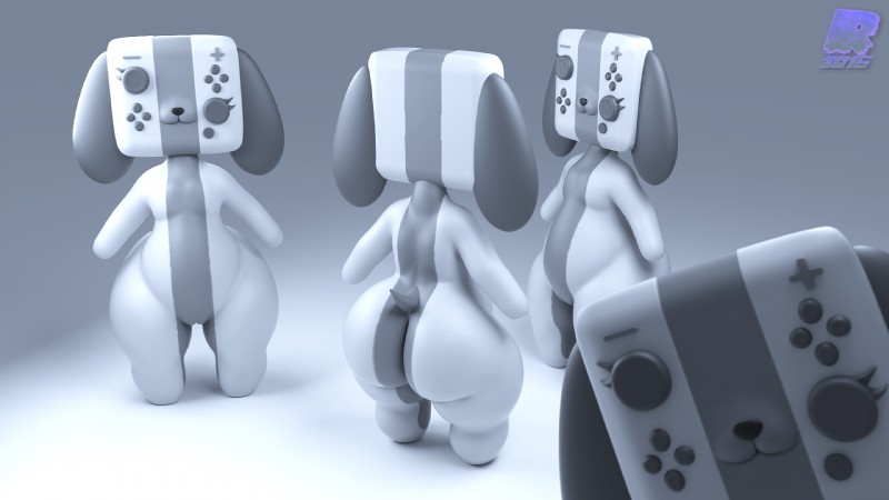 anthro big_butt butt female flat_chested genitals looking_at_viewer pussy short_stack simple_background slightly_chubby solo thick_thighs wide_hips reyriders nintendo nintendo_switch switch_dog animate_inanimate canid canine mammal 16:9 3d_(artwork) digital_media_(artwork) hi_res widescreen