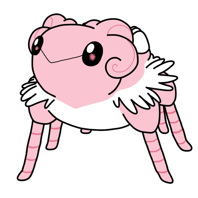 6_legs alternate_species ambiguous_gender beady_eyes black_eyes compound_eyes egg featureless_feet feet feral front_view fur looking_up multi_leg multi_limb neck_tuft pink_body simple_background solo standing tendrils toony tuft white_background white_body white_fur ricky_hoffman bugdex fakemon nintendo pokemon arthropod blissey generation_2_pokemon giant_water_bug insect pokemon_(species) true_bug 1:1 2017 digital_drawing_(artwork) digital_media_(artwork) full-length_portrait portrait