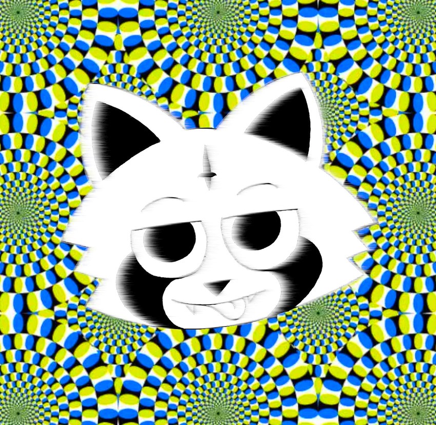 abstract_background anthro big_eyes big_pupils black_body eyebrows fangs looking_at_viewer male multicolored_body optical_illusion psychedelic psychedelic_background pupils solo teeth tongue tongue_out two_tone_body white_body akiyoshi_kitaoka epilepsy_warning rexon02 rotating_snakes rex_raccoon_(rexon02) mammal procyonid raccoon digital_media_(artwork) headshot_portrait hi_res inspired_by_formal_art portrait