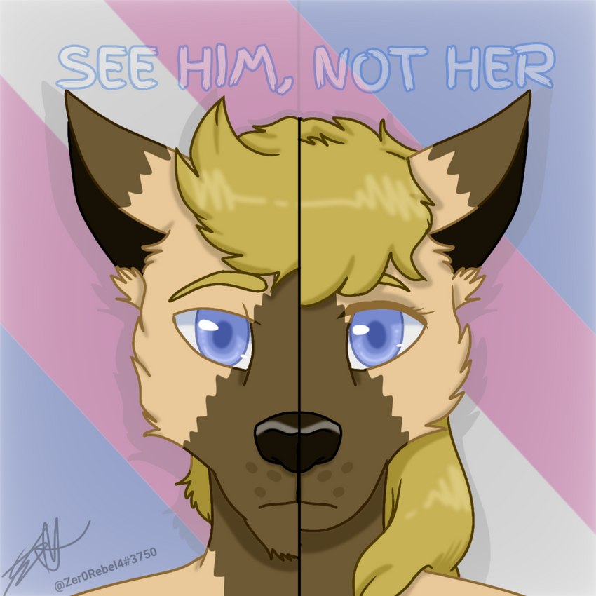 anthro blonde_hair brown_body brown_fur brown_markings cheek_tuft chin_tuft crossgender eyelashes facial_tuft female frown ftm_transformation fur gender_transformation gender_transition hair lgbt_pride long_hair looking_at_viewer male markings multicolored_hair pointy_ears prick_ears pride_color_background pride_colors purple_eyes short_hair simple_background solo split_form split_screen tan_body tan_fur text transformation transgender_pride_colors tuft two_tone_hair zer0rebel4 jackson_(zer0rebel4) canid canine canis domestic_dog german_shepherd herding_dog hybrid mammal pastoral_dog wolf 1:1 2022 absurd_res bust_portrait digital_media_(artwork) english_text hi_res portrait shaded andromorph_(lore) trans_(lore) trans_man_(lore)