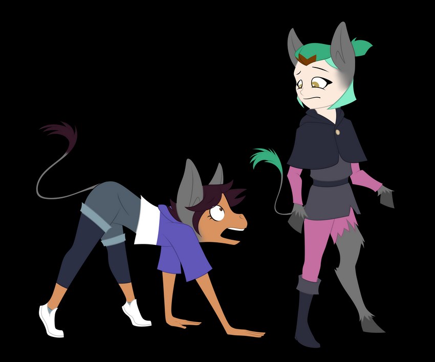 duo female female/female feral hooves humanoid_pointy_ears mid_transformation species_transformation transformation asthma.daddy_(artist) disney the_owl_house amity_blight luz_noceda asinus donkey equid equine human humanoid mammal witch_(the_owl_house) 6:5 absurd_res alpha_channel hi_res