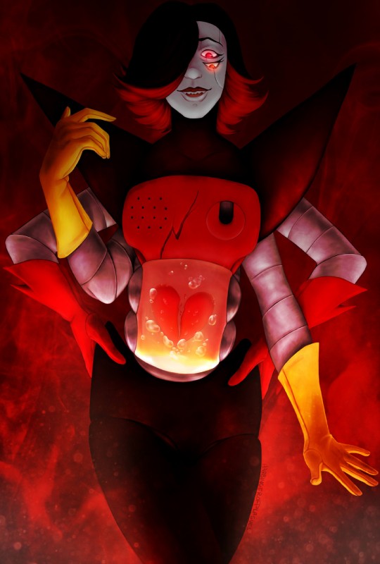 alternate_universe clothed clothing femboy glowing glowing_eyes hair hands_on_hips long_hair looking_at_viewer machine male multi_arm multi_eye multi_limb not_furry sharp_teeth solo teeth underfell undertale undertale_(series) fan_character mettaton_(underfell) mettaton_ex_(underfell) android humanoid robot robot_humanoid digital_media_(artwork) hi_res