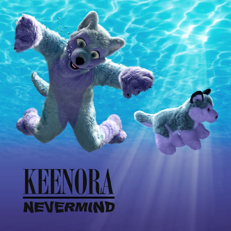 alternate_species anthro blue_eyes clothing costume duo feral furrification fursuit looking_at_viewer male parody plushie real stripes swimming tail underwater water ezwolf nevermind_(nirvana) nirvana canid canine canis domestic_dog husky mammal nordic_sled_dog spitz 1:1 2010 album_cover blue_theme cool_colors cover