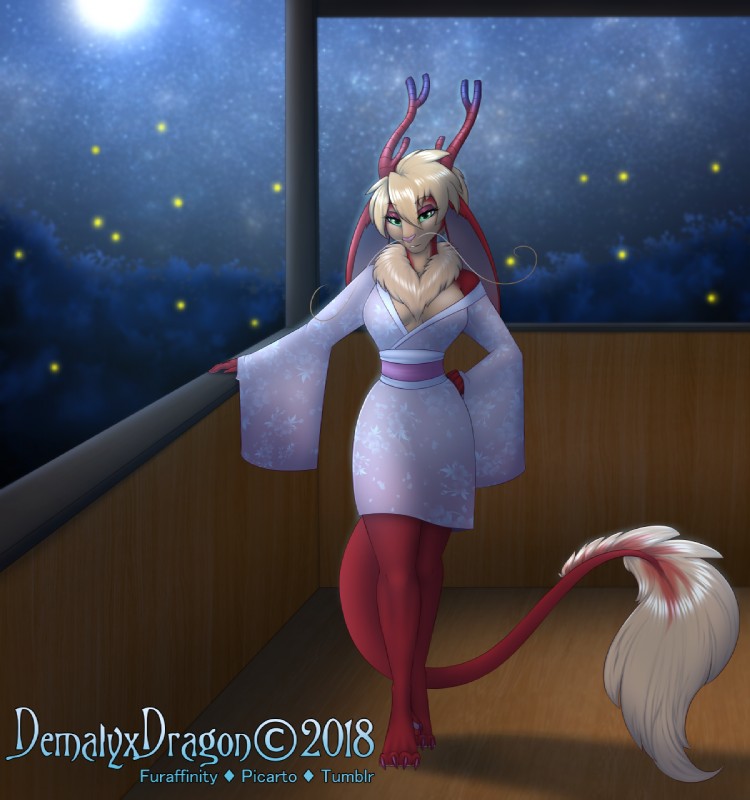 anthro apartment asian_clothing balcony blossoms breasts clothing dress east_asian_clothing female flowing forest fur japanese_clothing kimono plant seductive solo tail tree demalyxdragon asian_mythology east_asian_mythology mythology jade_(airheart) ambient_arthropod ambient_firefly ambient_insect arthropod beetle dragon eastern_dragon elateroid firefly furred_dragon furred_scalie hybrid insect lagomorph mammal mythological_creature mythological_scalie scalie hi_res