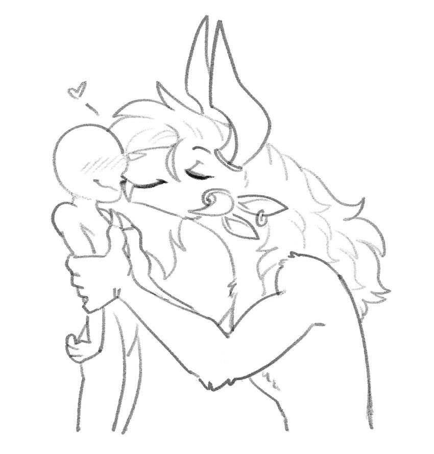 anthro arm_grab blush carrying_another duo ear_piercing ear_ring fangs female female_on_human flat_chested hair heart_symbol horn human_on_anthro interspecies kissing larger_anthro larger_female male male/female male_on_anthro multi_ear multi_horn piercing restrained_arms ring_piercing simple_background size_difference smaller_human smaller_male teeth torso_grab white_background halbean guild_wars anon purna_whitewillow charr felid human mammal 2023 black_and_white digital_drawing_(artwork) digital_media_(artwork) monochrome