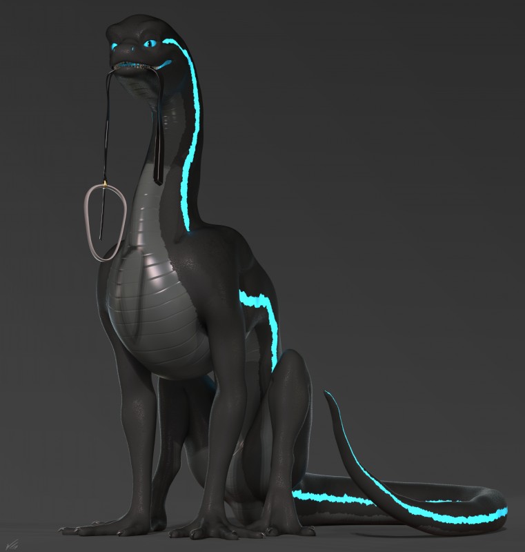 collar female feral glowing leash looking_at_viewer simple_background sitting solo tail teeth whiteperson mythology ziina dragon mythological_creature mythological_scalie scalie 2018 3d_(artwork) absurd_res digital_media_(artwork) hi_res