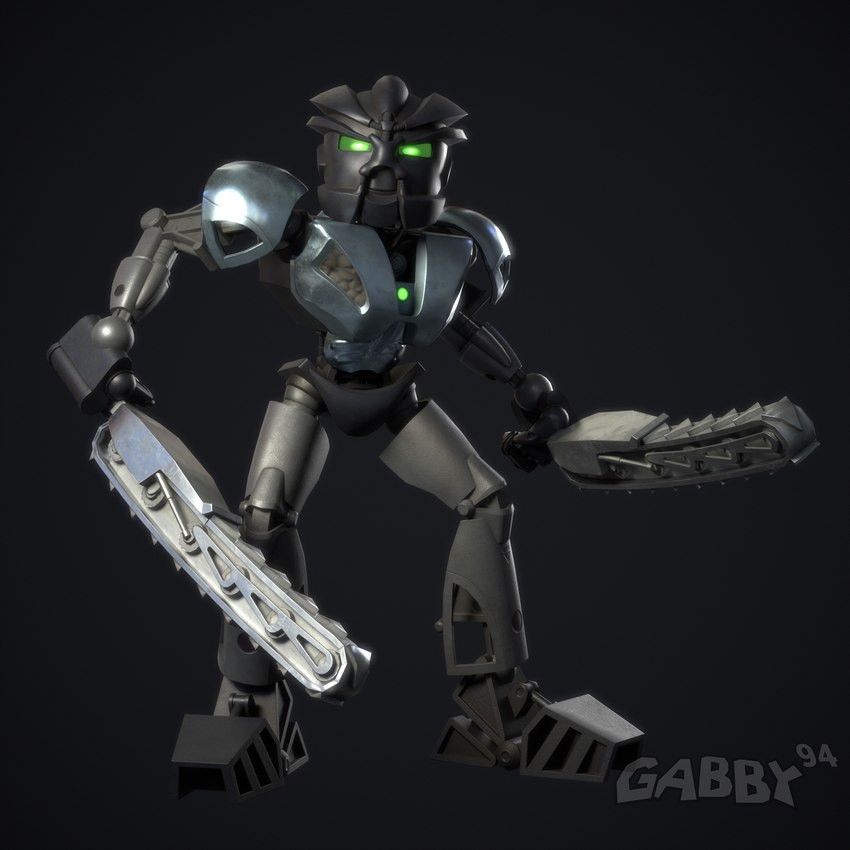 armor black_body chainsaw chainsaw_sword gradient_background green_eyes looking_at_viewer machine male mask melee_weapon not_furry power_tool silver_body simple_background solo sword tools weapon gabby94 bionicle lego onua biomechanical humanoid robot robot_humanoid toa 1:1 3d_(artwork) better_version_at_paywall blender_(artwork) digital_media_(artwork) hi_res