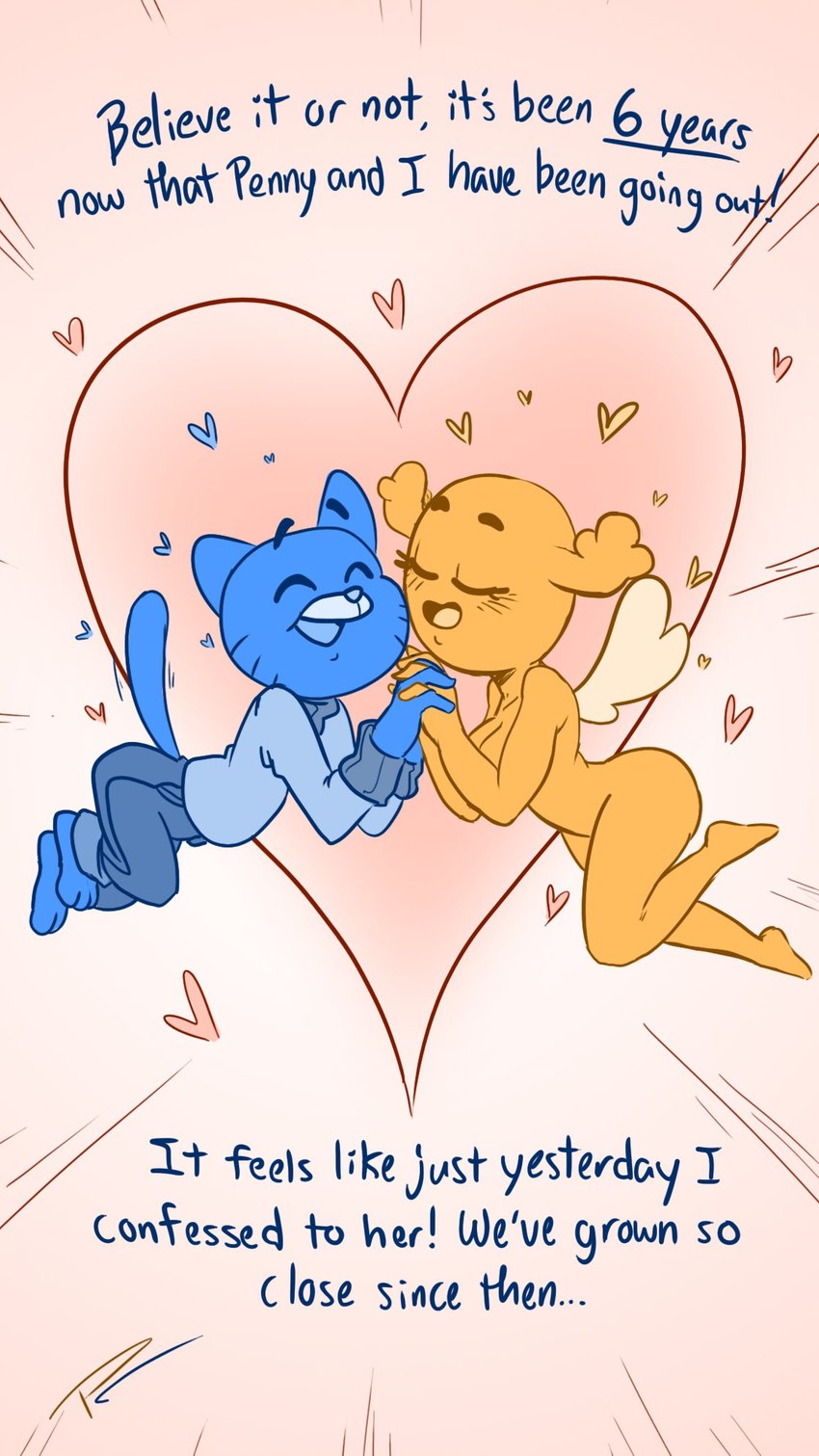gumball watterson and penny fitzgerald (the amazing world of gumball and etc) created by fakeryway