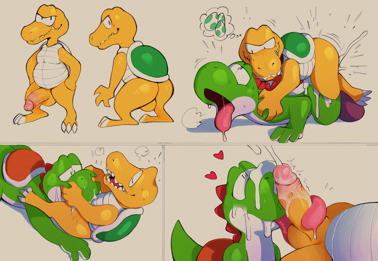 3_fingers 3_toes 4_fingers all_fours anal anal_penetration anthro anthro_on_anthro anthro_penetrated anthro_penetrating anthro_penetrating_anthro ass_to_mouth backsack balls beta_design big_balls big_penis black_eyes blush bodily_fluids breath claws clothing cum cum_from_ass cum_from_mouth cum_in_ass cum_in_mouth cum_inside cum_on_belly cum_on_body cum_on_head cum_on_leg cum_splatter cumshot drooling duo egg ejaculation erection eyes_closed faceless_character faceless_male feet fellatio fingers footwear from_behind_position front_view genital_fluids genitals green_body green_scales grey_background grey_body grey_scales grin half-closed_eyes hand_on_head hands_on_hips heart_symbol humanoid_genitalia humanoid_penis larger_male larger_penetrated leaning leaning_forward long_tongue looking_down looking_pleasured looking_up lying male male/male male_on_bottom male_on_top male_penetrated male_penetrating male_penetrating_male mostly_nude motion_lines multiple_angles narrowed_eyes nude on_bottom on_front on_top open_mouth oral oral_penetration orgasm penetration penile penile_penetration penis penis_in_ass penis_on_face prone_bone_position rear_view red_body red_clothing red_footwear red_scales saliva scales sex sharp_teeth shell shoulder_grab simple_background sitting size_difference slutty_face small_dom_big_sub smaller_male smile speed_bump_position spines spread_legs spreading standing sweat teeth thought_bubble toe_claws toes tongue tongue_out tonguejob twitching white_body white_claws white_scales yellow_balls yellow_body yellow_penis yellow_scales yoshi_egg daftpatriot mario_bros nintendo nintendo_gigaleak beta_koopa green_yoshi koopa koopa_troopa scalie yoshi 2020 hi_res
