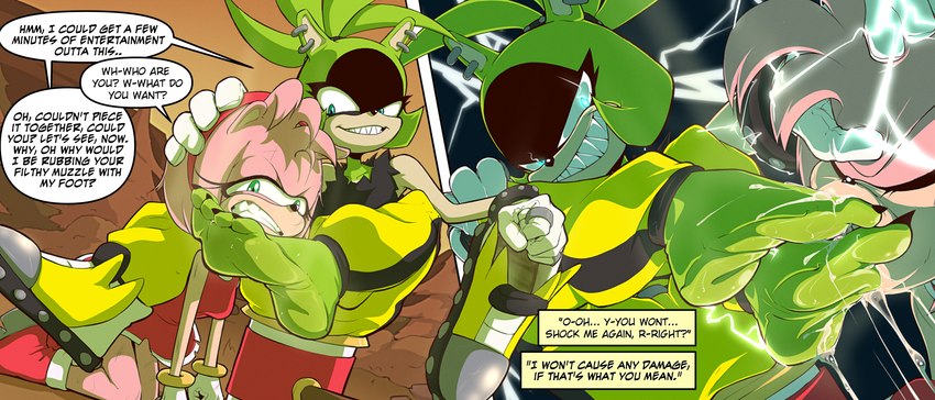 anthro barefoot clothing dialogue duo ear_piercing feet female female/female foot_fetish foot_in_mouth foot_play foot_suck footwear green_body piercing pink_body sharp_teeth shoes soles sucking teeth text toe_in_mouth toe_suck toes kiryu-sketchbook idw_publishing sega sonic_the_hedgehog_(comics) sonic_the_hedgehog_(idw) sonic_the_hedgehog_(series) amy_rose surge_the_tenrec eulipotyphlan hedgehog mammal 2024 7:3 absurd_res comic english_text hi_res