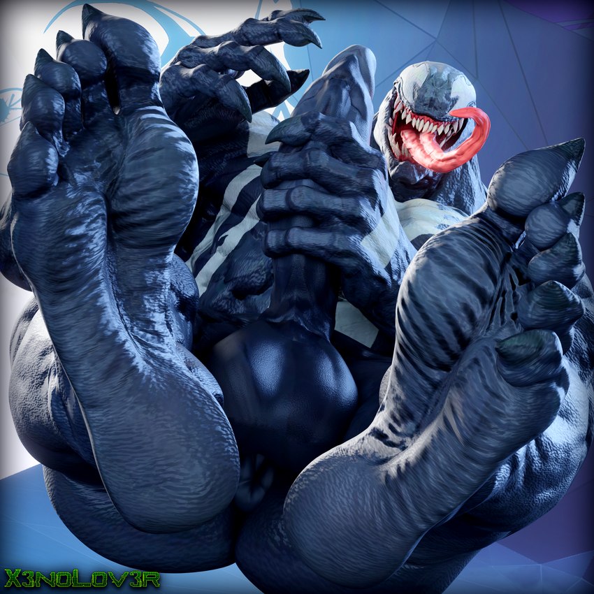 anus balls big_muscles big_penis black_body butt claws emblem empty_eyes erection feet foot_focus genitals humanoid_feet humanoid_genitalia humanoid_penis long_tongue looking_at_viewer male masturbation muscular not_furry nude open_mouth penile penile_masturbation penis plantigrade sharp_teeth solo teeth toe_claws tongue tongue_out wrinkled_feet wrinkles thekidxeno marvel marvel_rivals venom_(marvel) alien alien_humanoid humanoid symbiote 1:1 3d_(artwork) absurd_res blender_(artwork) digital_media_(artwork) hi_res huge_filesize