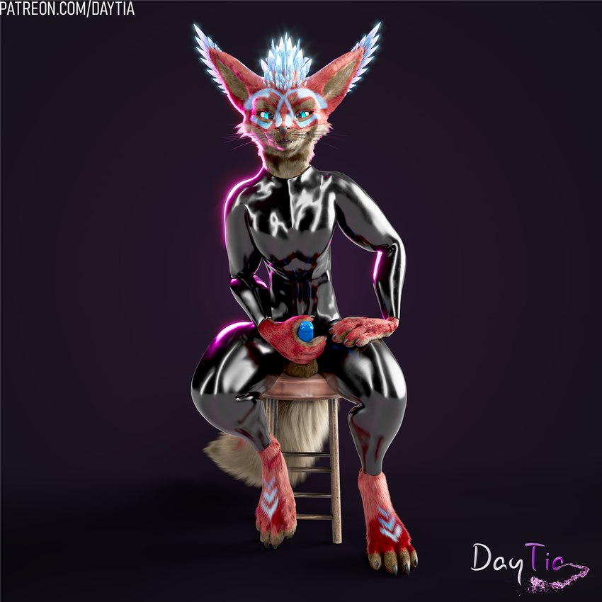 anthro balls claws clothed clothing erection fur genitals gloves hair handwear knot latex latex_clothing latex_gloves latex_handwear male penis pose posed simple_background smile solo tail text daytia c4d vrchat isaacjexo rexouium 1:1 3d_(artwork) cinema_4d_(artwork) digital_media_(artwork) hi_res url