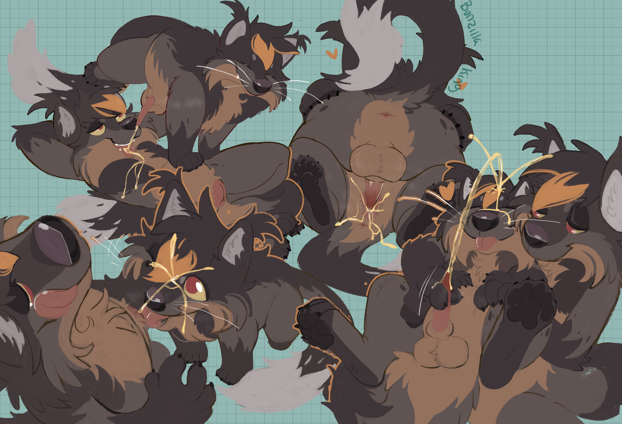 andromorph animal_genitalia animal_vulva anthro anthro_on_feral anus ball_tuft balls bedroom_eyes bestiality bodily_fluids brown_eyes canine_genitalia canine_vulva chest_tuft claws duo ear_tuft eyes_closed feral floating_heart from_behind_position front_view fur genital_fluids genitals hair half-closed_eyes hand_on_penis heart_symbol high-angle_view intersex licking_mouth male male/male mounting multicolored_body narrowed_eyes paws peeing penis rear_view seductive selfcest sex sheath square_crossover tail tuft two_tone_body urine urine_in_ass urine_in_mouth urine_on_face urine_on_own_face vulva watersports bunzillaking korwin binturong mammal viverrid absurd_res digital_media_(artwork) hi_res signature watermark
