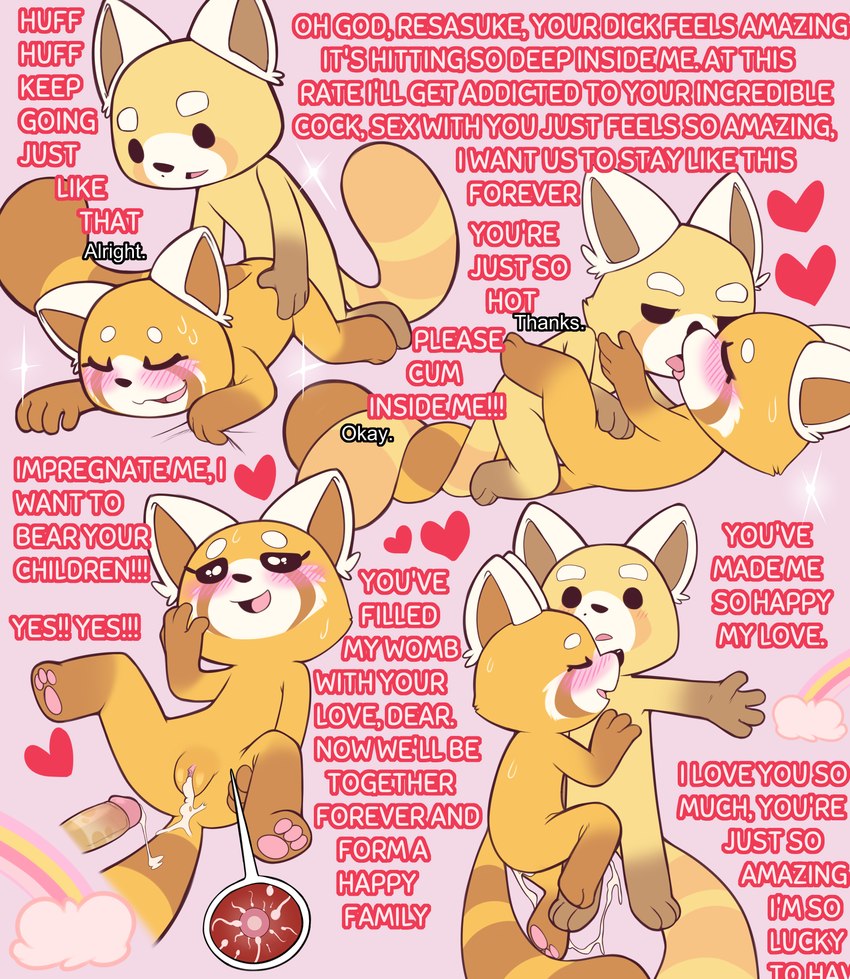 resasuke and retsuko (aggretsuko and etc) created by porldraws