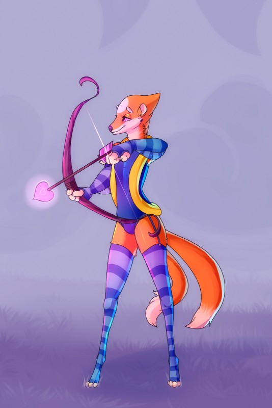 2_tails arrow_(weapon) bow_(weapon) clothing cupid's_arrow glowing heart_symbol holidays layered_heart legwear male multi_tail ranged_weapon slim solo stockings tail weapon conditional_dnp elvche nintendo pokemon valentine's_day cerulean_hollow_(fan_character) cupid fan_character floatzel generation_4_pokemon pokemon_(species) digital_media_(artwork) hi_res