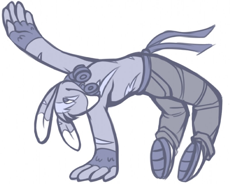 anthro belt biped bottomwear breakdancing clothed clothing dancing electronics fingerless_gloves footwear gloves handwear head_tuft headphones male pants sash shoes solo topless tuft jean_(artist) neopets blumaroo mammal marsupial neopet_(species) blue_and_white monochrome sketch