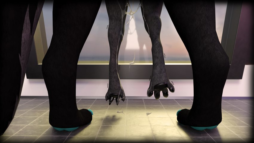 anthro bodily_fluids claws cum cum_on_feet cum_on_ground cum_on_leg dangling_doggystyle dangling_legs doggystyle duo feet from_behind_position fur fur_markings genital_fluids grey_body grey_fur inside leg_focus male male/male markings offscreen_sex pawpads paws reflection sex suspended_by_penis suspended_in_midair tail bluefire_silverfang_(artist) mythology bluefire_silverfang dragon mythological_creature mythological_scalie novabeast rexouium scalie 16:9 4k absurd_res hi_res widescreen