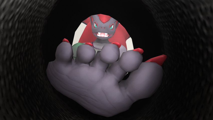 5_toes anthro blue_eyes feet female first_person_view foot_fetish foot_focus fur grey_body humanoid_feet imminent_stomp inside_shoe insole looking_at_viewer low-angle_view plantigrade red_body red_fur soles solo stomping_pov toes worm's-eye_view umbreonthewhovian nintendo pokemon canid generation_5_pokemon mammal pokemon_(species) zoroark 16:9 3d_(artwork) digital_media_(artwork) hi_res source_filmmaker_(artwork) widescreen