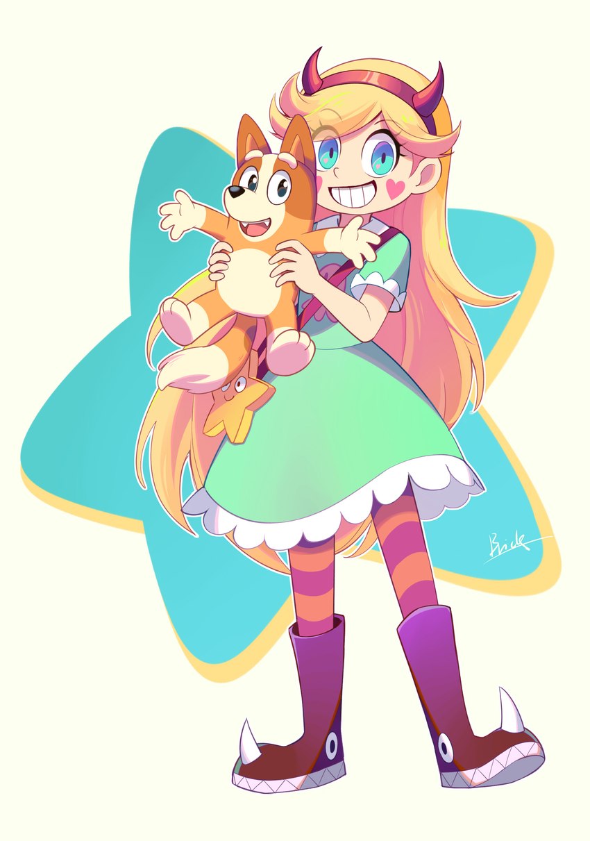 bingo heeler and star butterfly (star vs. the forces of evil and etc) created by bzzt