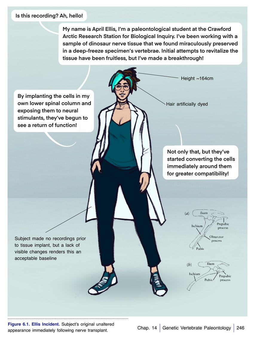 bottomwear breasts choker clothed clothing coat denim denim_bottomwear denim_clothing dialogue eyewear female glasses greeting highlights_(coloring) jeans jewelry lab_coat necklace pants science solo text topwear transformation monstrifex human mammal 3:4 absurd_res english_text hi_res