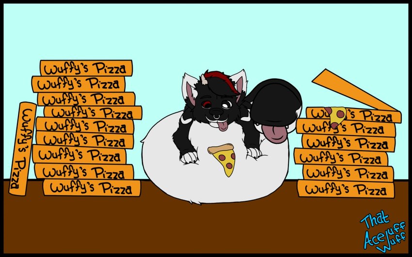 anthro belly big_belly container facial_piercing food_on_belly lying male nose_piercing nose_ring on_back piercing pizza_box ring_piercing solo stuffing text tongue tongue_out acewolfy1996 valku_(rickdawg2698) canid canine hybrid mammal monster_tail 16:10 2016 english_text watermark widescreen