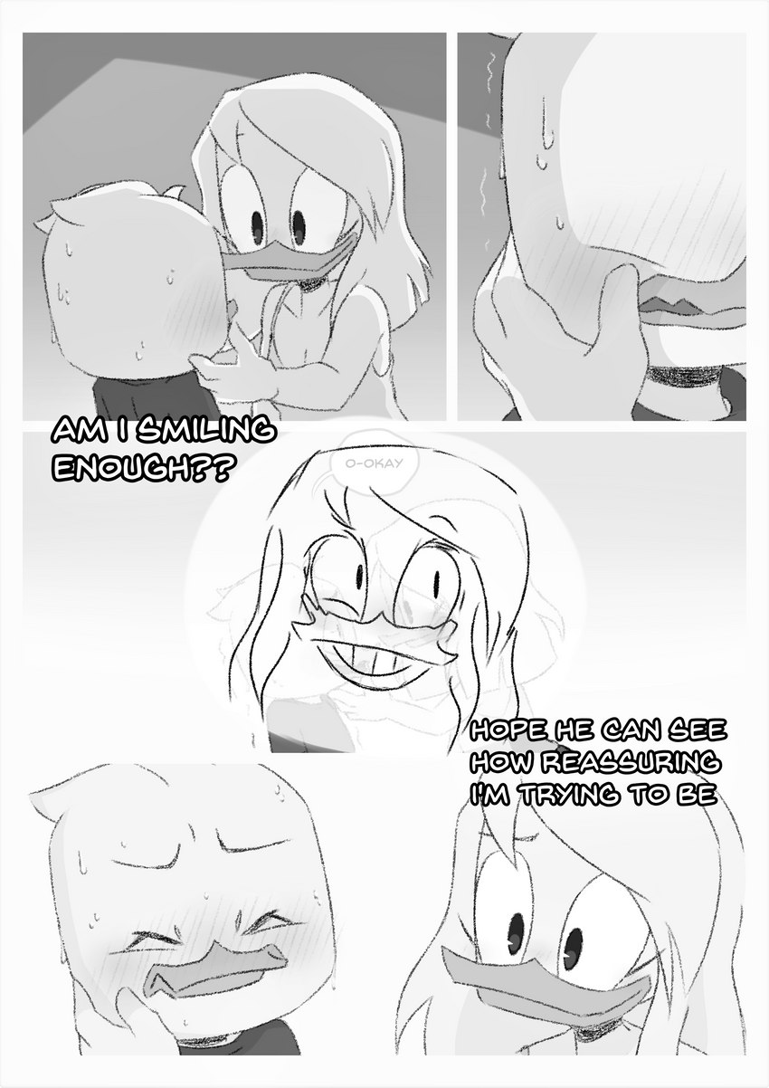 blush clothing dialogue humor young threek disney ducktales ducktales_(2017) della_duck dewey_duck anatid anseriform avian bird duck absurd_res comic hi_res monochrome incest_(lore) mother_(lore) mother_and_child_(lore) mother_and_son_(lore) parent_(lore) parent_and_child_(lore) parent_and_son_(lore) son_(lore)