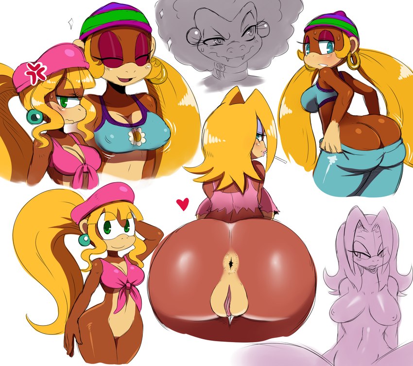 candy kong, dixie kong, kalypso, and tiny kong (donkey kong (series) and etc) created by sssonic2