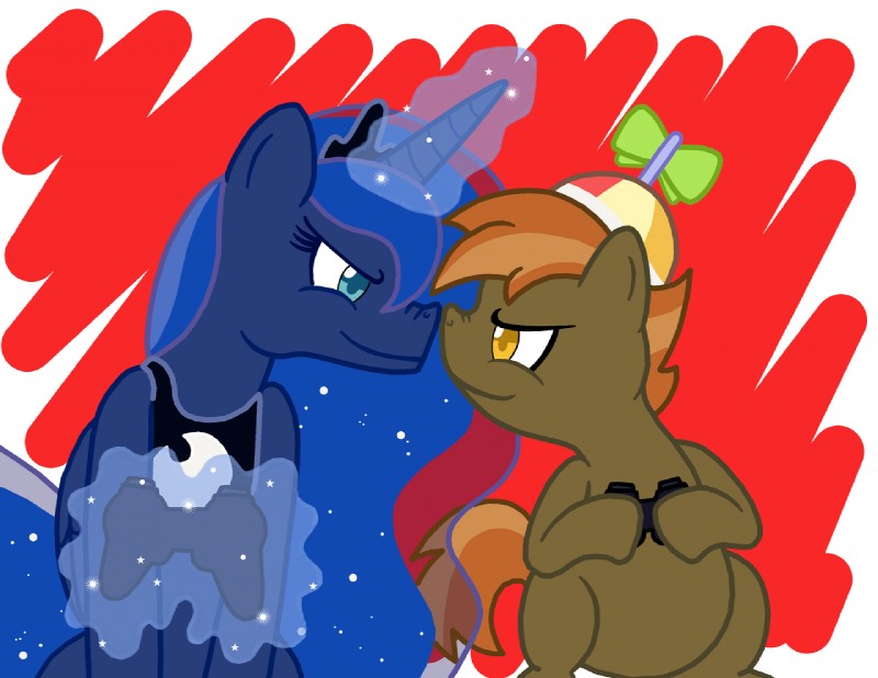 button mash and princess luna (friendship is magic and etc) created by unknown artist