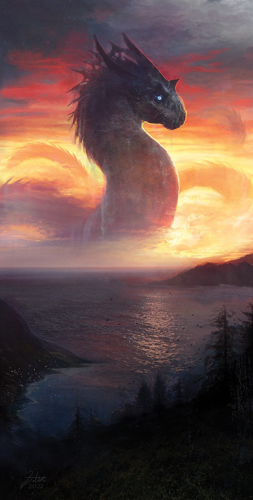 ambiguous_gender blue_eyes feral giga grass landscape_dwarfing macro mouth_closed plant pupils sea serpentine slit_pupils solo sunset tree water katinka_thorondor jewish_mythology mythology ambient_bird aquatic_dragon dragon leviathan marine mythological_creature mythological_marine mythological_scalie scalie 2022 3d_(artwork) absurd_res adobe_photoshop_(artwork) dated digital_media_(artwork) digital_painting_(artwork) hi_res keyshot_(artwork) painting_(artwork) signature zbrush_(artwork)
