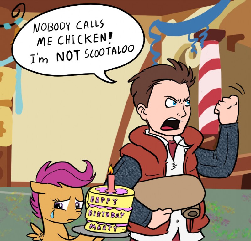 marty mcfly and scootaloo (friendship is magic and etc) created by madmax