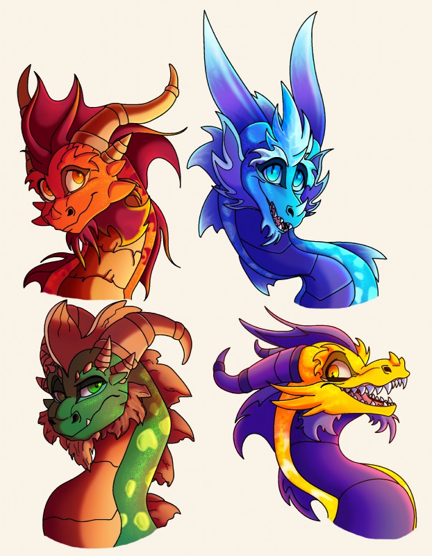 cyril, ignitus, terrador, and volteer (the legend of spyro and etc) created by plaguedogs123