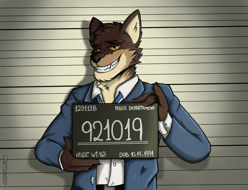 anthro chart_background fur holding_object holding_sign imperial_unit jail_placard male male_anthro measurements number numbered_tag placard police_lineup scene_interpretation sign simple_background smile solo text unit strayloop dreamworks the_bad_guys mr._wolf_(the_bad_guys) canid canine canis mammal wolf 2021