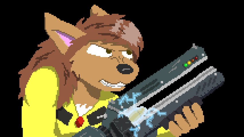 angry anthro auburn_hair brown_body brown_fur clenched_teeth clothed clothing female fur gun hair holding_object holding_weapon railgun ranged_weapon simple_background solo teeth transparent_background weapon yellow_clothing felix_bardner freefall_(webcomic) florence_ambrose bowman's_wolf canid canine canis mammal red_wolf wolf 2020 alpha_channel digital_media_(artwork) pixel_(artwork)