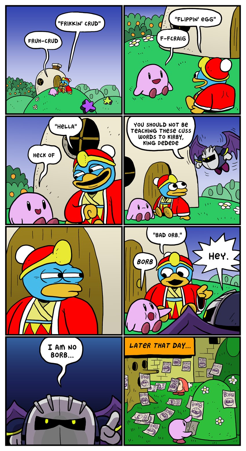 king dedede, kirby, meta knight, and whispy woods (kirby (series) and etc) created by kc green