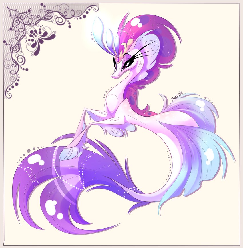 bioluminescence female feral glowing hair pink_body purple_eyes purple_hair simple_background solo tan_background marbola european_mythology friendship_is_magic greek_mythology hasbro my_little_pony my_little_pony:_the_movie_(2017) mythology queen_novo_(mlp) equid fish hippocampus mammal marine hi_res