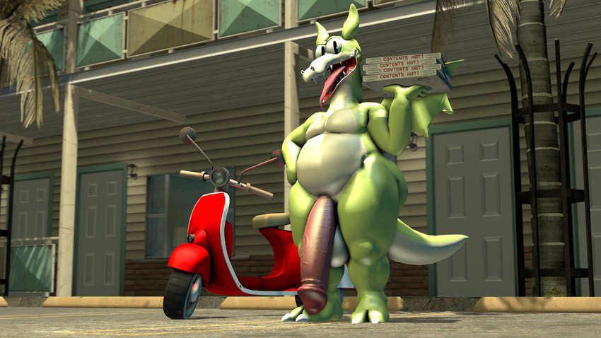 2_toes anthro back_wings balls belly big_balls big_penis bulge claws clothing container delivery_(commerce) delivery_employee feet food_carrier food_delivery genitals green_body half-erect huge_balls huge_penis humanoid_genitalia humanoid_penis looking_at_viewer male male_anthro moped nude nude_anthro nude_male open_mouth outside parking_lot penis pizza_box pizza_delivery pizza_delivery_carrier standing tail teeth tight_clothing toe_claws toes tongue tongue_out vehicle vein veiny_penis wings aceydrgn akkoarcade_(modeler) kabalmystic_(modeler) cuphead_(game) european_mythology mythology grim_matchstick dragon mythological_creature mythological_scalie scalie western_dragon 16:9 2023 3d_(artwork) digital_media_(artwork) hi_res source_filmmaker_(artwork) widescreen