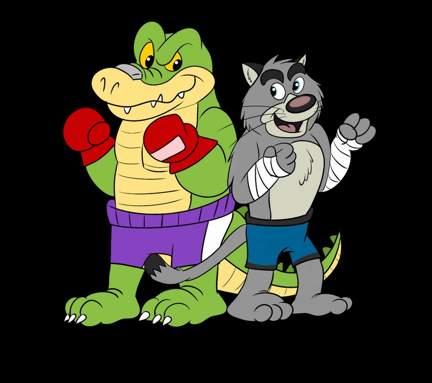 anthro blue_bottomwear blue_clothing blue_shorts bottomwear boxing_gloves boxing_shorts clothing countershading duo fighters fur green_body grey_body grey_fur handwear humanoid_hands male purple_bottomwear purple_clothing purple_shorts shorts simple_background transparent_background jolly_the_lizard brok_the_investigator cowcat_games brok_(brok_the_investigator) graff_filsh alligator alligatorid crocodilian domestic_cat felid feline felis mammal reptile scalie 2021 alpha_channel hi_res