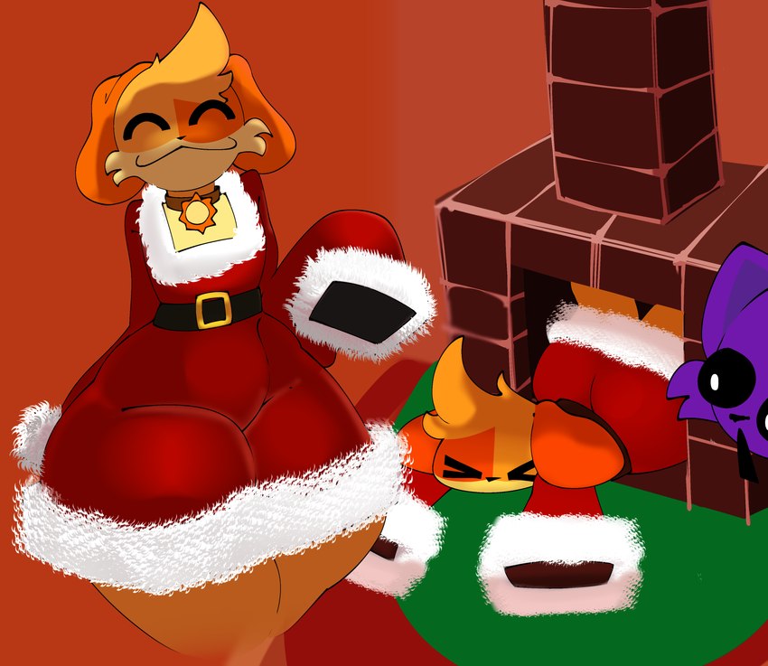 anthro big_butt butt chimney christmas_clothing clothing eyes_closed holidays male male/male shocked smile thick_thighs woopyy christmas mob_entertainment poppy_playtime smiling_critters catnap_(poppy_playtime) dogday_(poppy_playtime) canid canine canis domestic_cat domestic_dog felid feline felis mammal absurd_res digital_drawing_(artwork) digital_media_(artwork) hi_res shaded