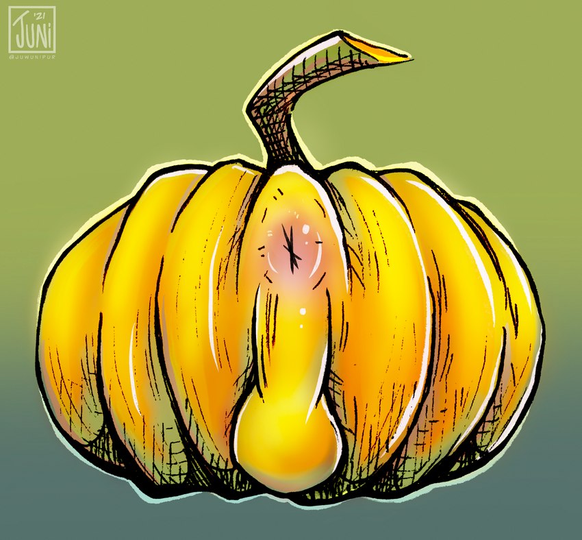 anus backsack balls food fruit genitals gradient_background holidays male perineum pink_anus plant pumpkin pumpkin_butt simple_background juwunipur halloween inanimate_object 2021 absurd_res dated hi_res